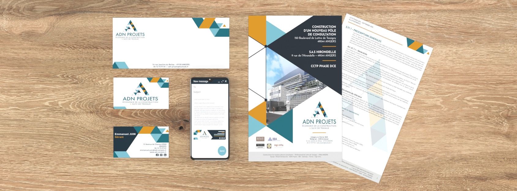 Création support print "ADN projets"