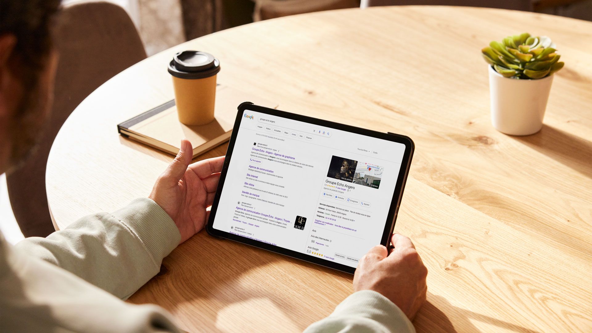 Exemple de recherche avec apparition de la fiche établissement My Business