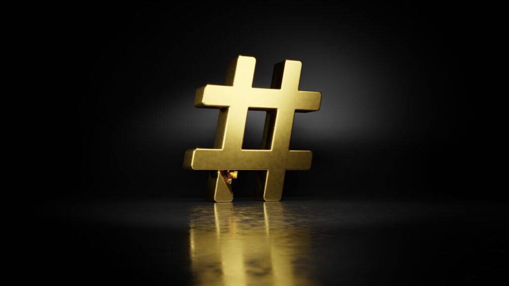 Représentation des médias sociaux avec le hashtag